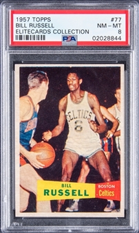 1957 Topps #77 Bill Russell SP Rookie Card – Ex-Elitecards Collection – PSA NM-MT 8